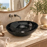 Double Layer Glass Oval Basin 480x390x140mm - Multi Colour