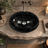 Double Layer Glass Oval Basin 480x390x140mm - Multi Colour