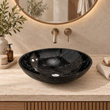 Double Layer Glass Oval Basin 480x390x140mm - Multi Colour