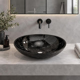 Double Layer Glass Oval Basin 480x390x140mm - Multi Colour