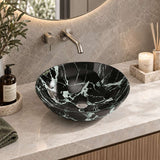 Double Layer Tempered Glass Above Counter Art Basin Round Shape 420x420x145mm