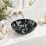 Double Layer Tempered Glass Above Counter Art Basin Round Shape 420x420x145mm