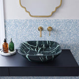 Tempered Glass Art Basin Square Shape Double Layer 400x400x140mm - Multi Color