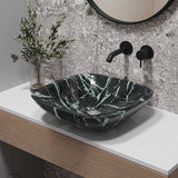 Tempered Glass Art Basin Square Shape Double Layer 400x400x140mm - Multi Color