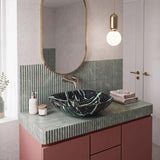 Tempered Glass Art Basin Square Shape Double Layer 400x400x140mm - Multi Color