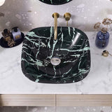 Tempered Glass Art Basin Square Shape Double Layer 400x400x140mm - Multi Color