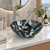Double Layer Glass Basin Round Shape in 17mm Thickness 420x420x145mm