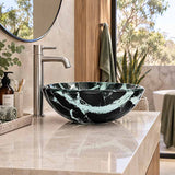 Double Layer Glass Basin Round Shape in 17mm Thickness 420x420x145mm