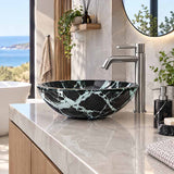 Double Layer Glass Basin Round Shape in 17mm Thickness 420x420x145mm
