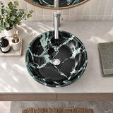 Double Layer Glass Basin Round Shape in 17mm Thickness 420x420x145mm
