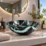 Double Layer Glass Basin Round Shape in 17mm Thickness 420x420x145mm
