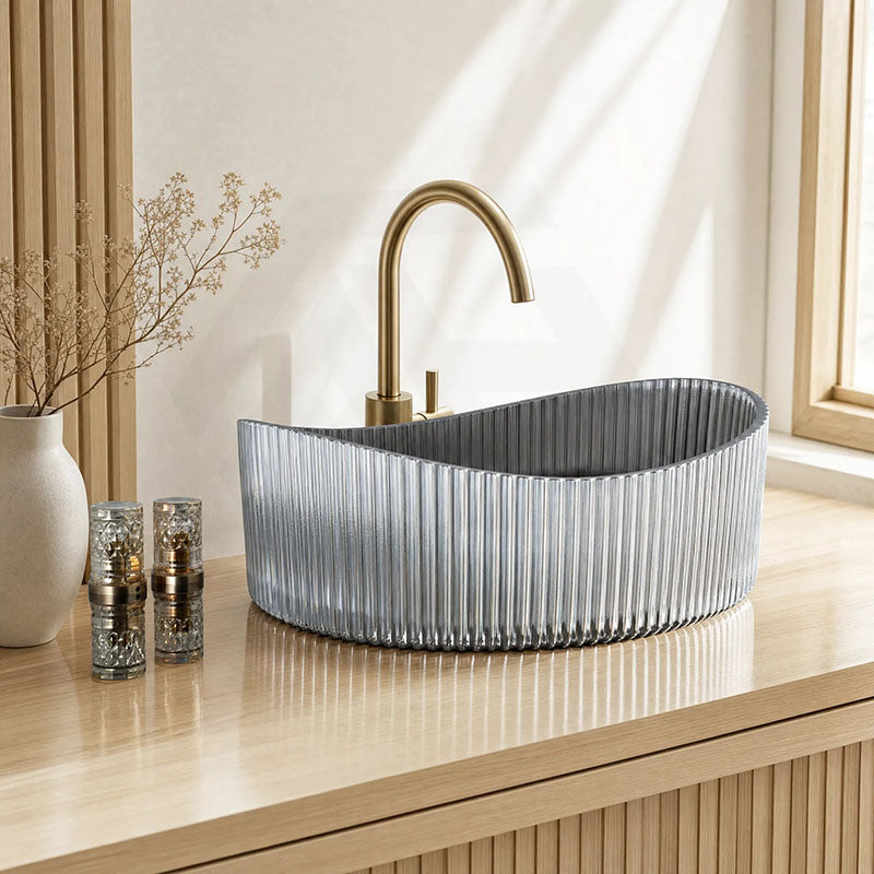 Infinity Oval Art Wash Above Counter Basin Tempered Glass 500x375x140mm - Variant Colour Available