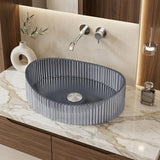 Infinity Oval Art Wash Above Counter Basin Tempered Glass 500x375x140mm - Variant Colour Available