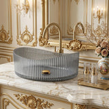 Infinity Oval Art Wash Above Counter Basin Tempered Glass 500x375x140mm - Variant Colour Available