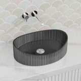 500x375x140mm Infinity Oval Art Wash Above Counter Basin Tempered Glass Variant Colour Available
