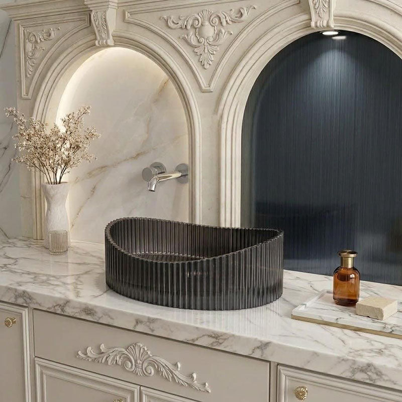 Infinity Oval Art Wash Above Counter Basin Tempered Glass 500x375x140mm - Variant Colour Available