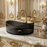 Infinity Oval Art Wash Above Counter Basin Tempered Glass 500x375x140mm - Variant Colour Available
