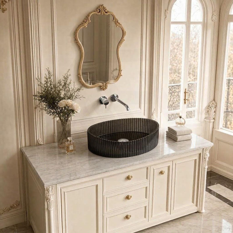 Infinity Oval Art Wash Above Counter Basin Tempered Glass 500x375x140mm - Variant Colour Available