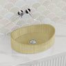 500x375x140mm Infinity Oval Art Wash Above Counter Basin Tempered Glass Variant Colour Available