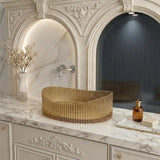 Infinity Oval Art Wash Above Counter Basin Tempered Glass 500x375x140mm - Variant Colour Available