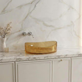 Infinity Oval Art Wash Above Counter Basin Tempered Glass 500x375x140mm - Variant Colour Available