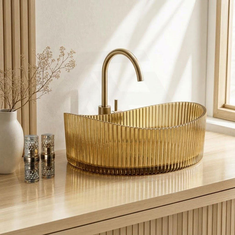 Infinity Oval Art Wash Above Counter Basin Tempered Glass 500x375x140mm - Variant Colour Available