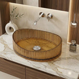 Infinity Oval Art Wash Above Counter Basin Tempered Glass 500x375x140mm - Variant Colour Available