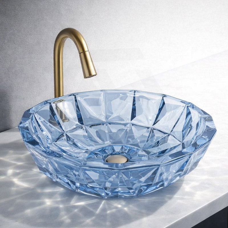 400x400x140mm Bathroom Round Above Counter Tempered Glass Basin Colour Available