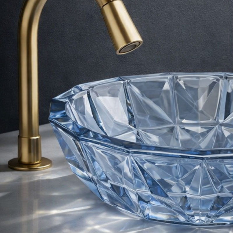 400x400x140mm Bathroom Round Above Counter Tempered Glass Basin Colour Available