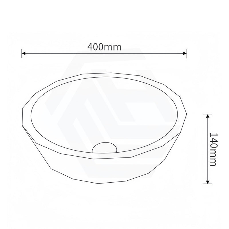 400x400x140mm Bathroom Round Above Counter Tempered Glass Basin Colour Available