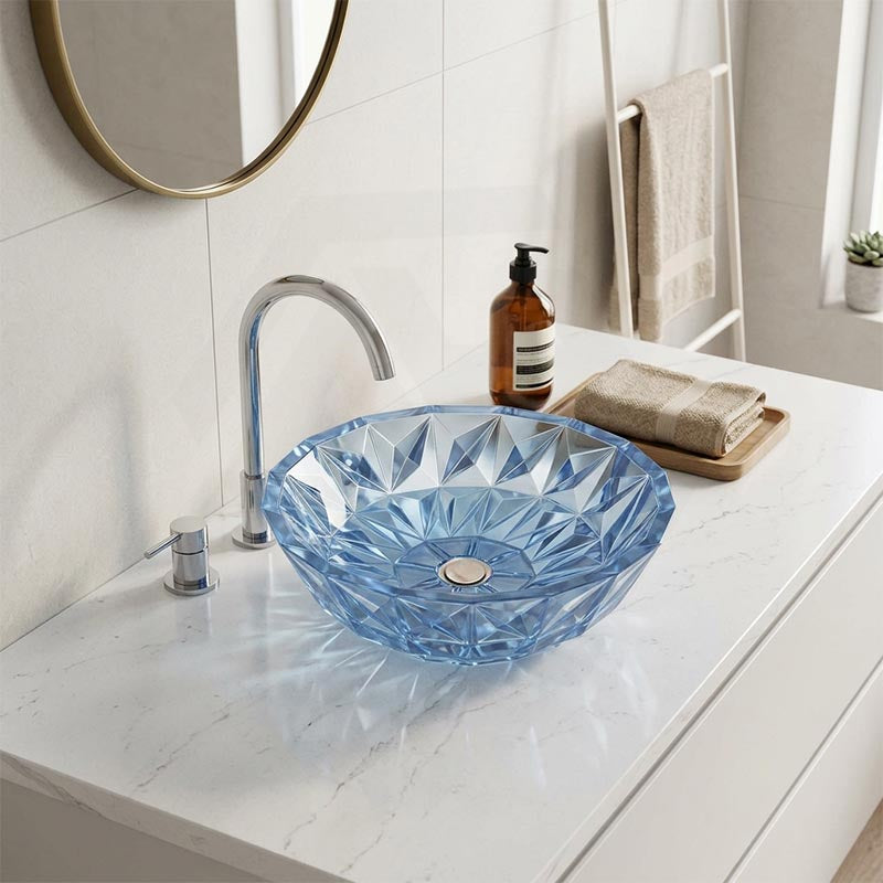 Infinity Round Tempered Glass Above Counter Basin 400x400x140mm- Variant Colour