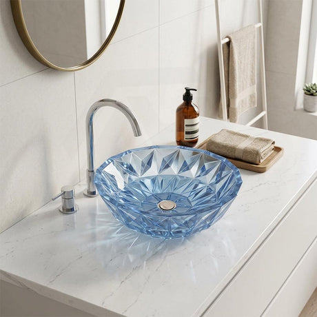 Infinity Round Tempered Glass Above Counter Basin 400x400x140mm- Variant Colour