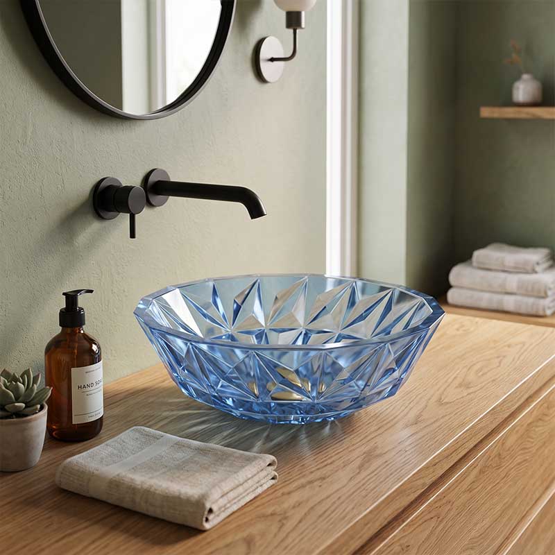 Infinity Round Tempered Glass Above Counter Basin 400x400x140mm- Variant Colour