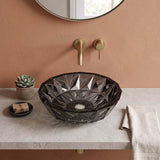 Infinity Round Tempered Glass Above Counter Basin 400x400x140mm- Variant Colour