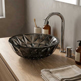 Infinity Round Tempered Glass Above Counter Basin 400x400x140mm- Variant Colour