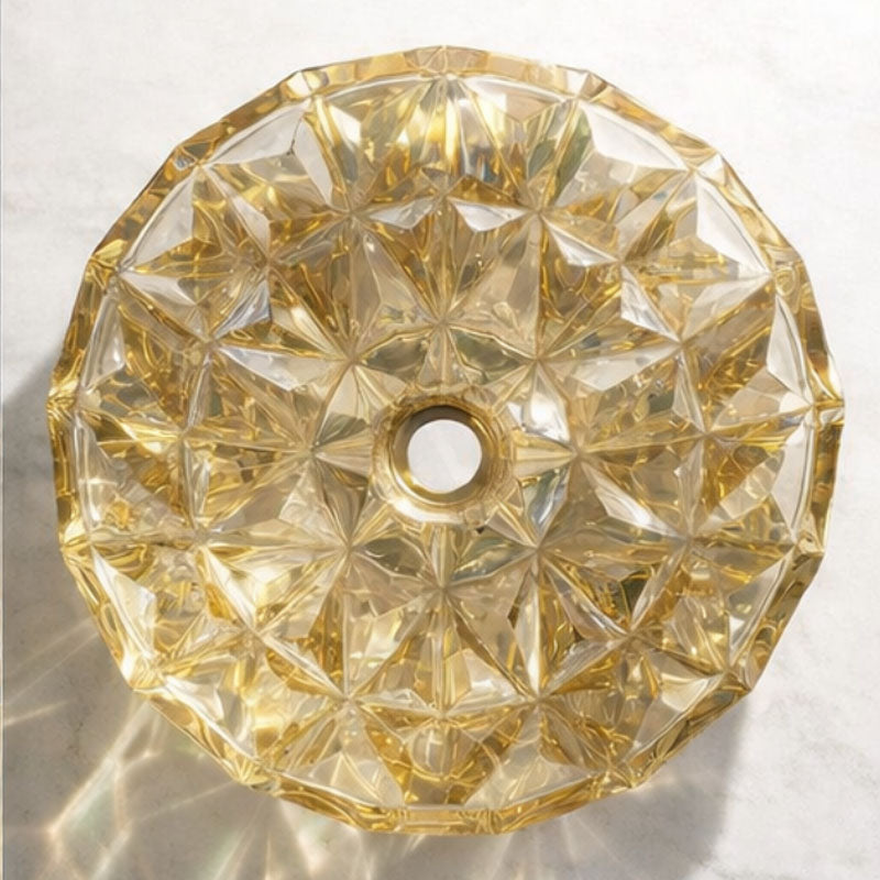 400x400x140mm Bathroom Round Above Counter Tempered Glass Basin Colour Available