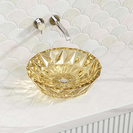 400x400x140mm Bathroom Round Above Counter Tempered Glass Basin Colour Available