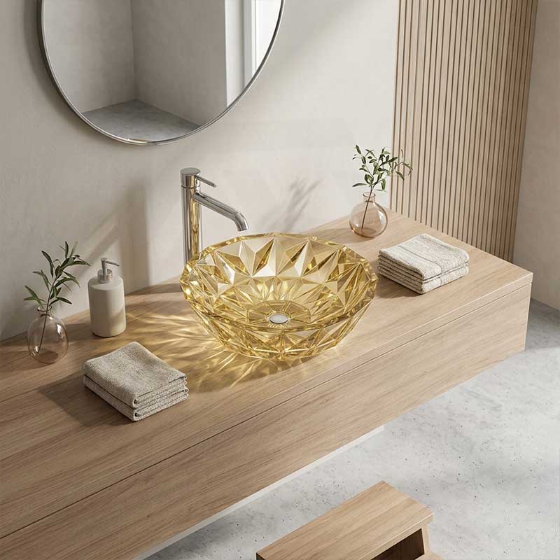 Infinity Round Tempered Glass Above Counter Basin 400x400x140mm- Variant Colour