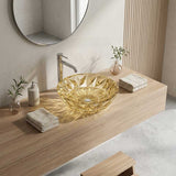 Infinity Round Tempered Glass Above Counter Basin 400x400x140mm- Variant Colour