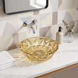 Infinity Round Tempered Glass Above Counter Basin 400x400x140mm- Variant Colour