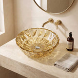 Infinity Round Tempered Glass Above Counter Basin 400x400x140mm- Variant Colour