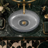 Oval Above Counter Art Wash Basin Tempered Glass 510x350x150mm - Colours Available