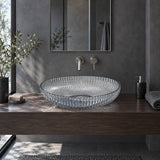 Oval Above Counter Art Wash Basin Tempered Glass 510x350x150mm - Colours Available
