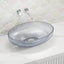 510X350X150Mm Oval Above Counter Art Wash Basin Tempered Glass Black Basins