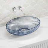 510X350X150Mm Oval Above Counter Art Wash Basin Tempered Glass Black Basins