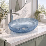 Oval Above Counter Art Wash Basin Tempered Glass 510x350x150mm - Colours Available