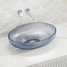 510x350x150mm Oval Above Counter Art Wash Basin Tempered Glass Colours Available
