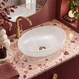 Oval Above Counter Art Wash Basin Tempered Glass 510x350x150mm - Colours Available