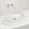 510X350X150Mm Oval Above Counter Art Wash Basin Tempered Glass White Basins