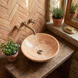 Round Above Counter Basin Onyx Surface Bathroom Stone Wash Basin 420x420x140mm